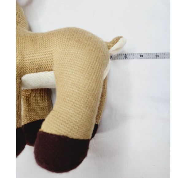 Dan Dee Clarice Reindeer Christmas Plush 11" Knit Stuffed Animal Red White Bow - Picture 6 of 9